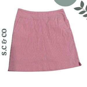 S.C. & Co Pink White Striped Skort Size 4 Stretch